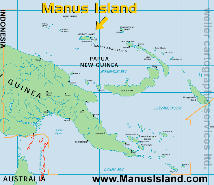 Map Of Indonesia And Papua New Guinea. Map showing most of Papua New